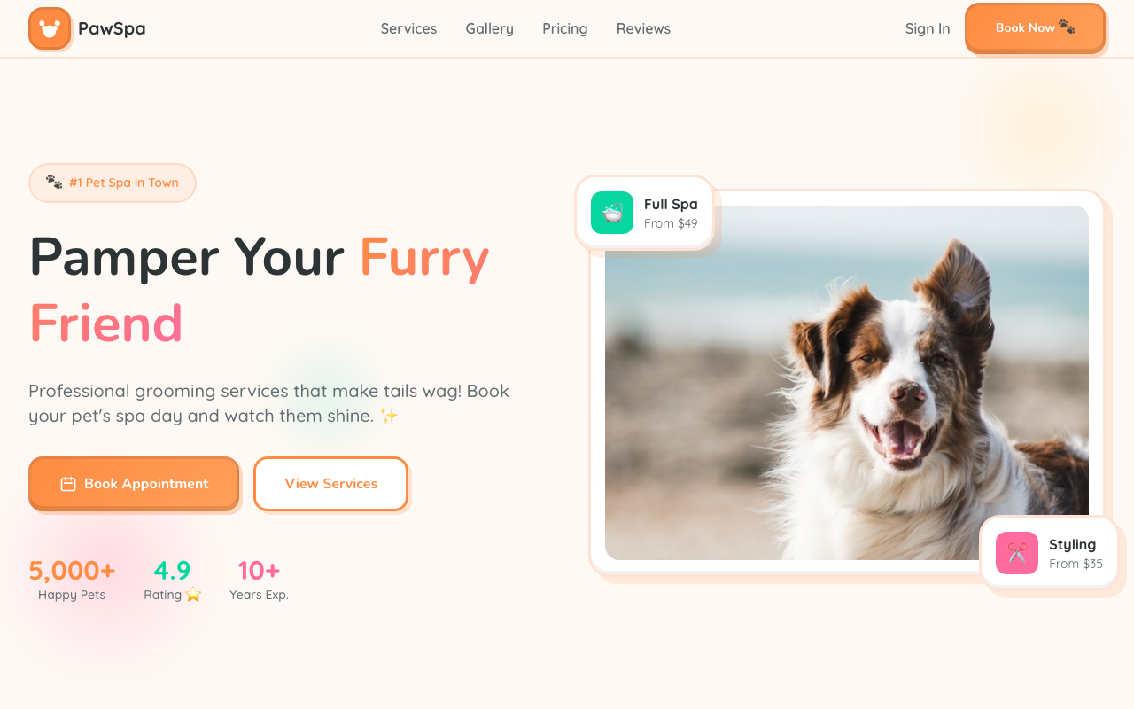 Pet Grooming & Spa Demo